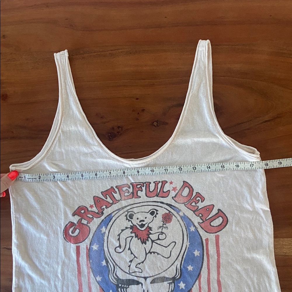Junk Food Grateful Dead cream tank top scoop neck shirt vintage band tee small - Picture 14 of 16